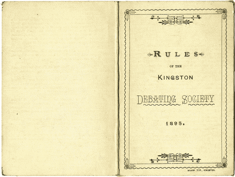 The society's rules 1895, cover